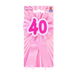 Kotylion różowy 40 lat (czterdziestka)